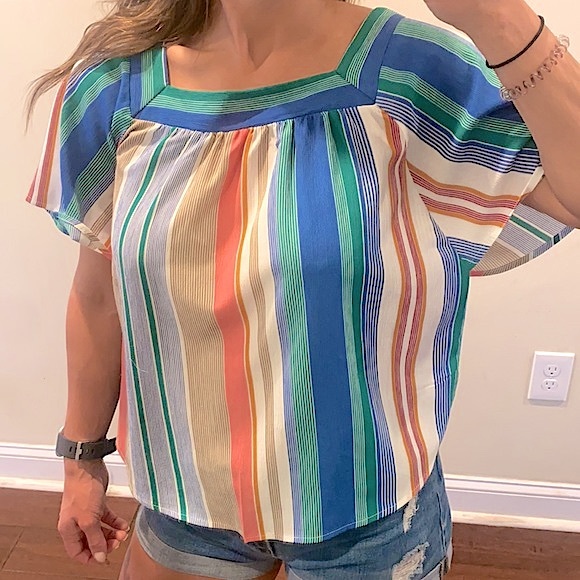 Urban Romantics Square Neck Short Sleeve Top - Picture 5 of 10